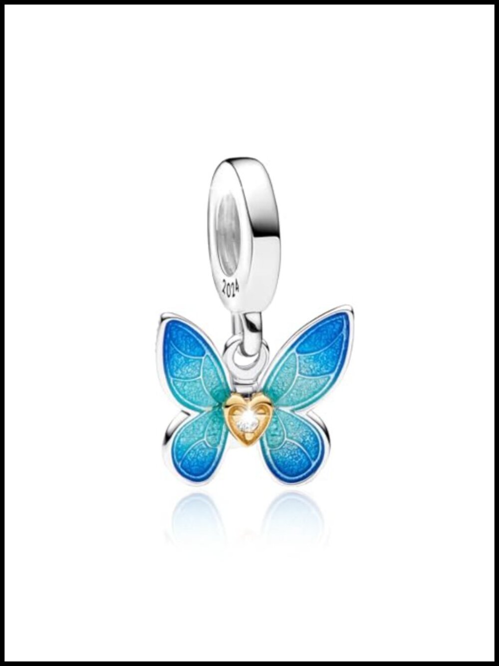 Sterling Silver Heart Charm Bead for Bracelets & Necklaces Women's Jewelry